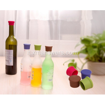 Tappo per bottiglia di vino in silicone personalizzato FDA senza BPA